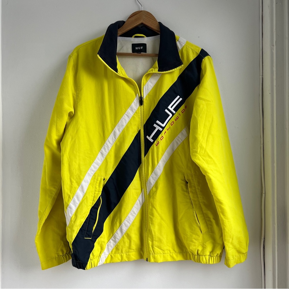 HUF Worldwide Mens Light Jacket Y2K Sport Style Size XL Lightweight Spring